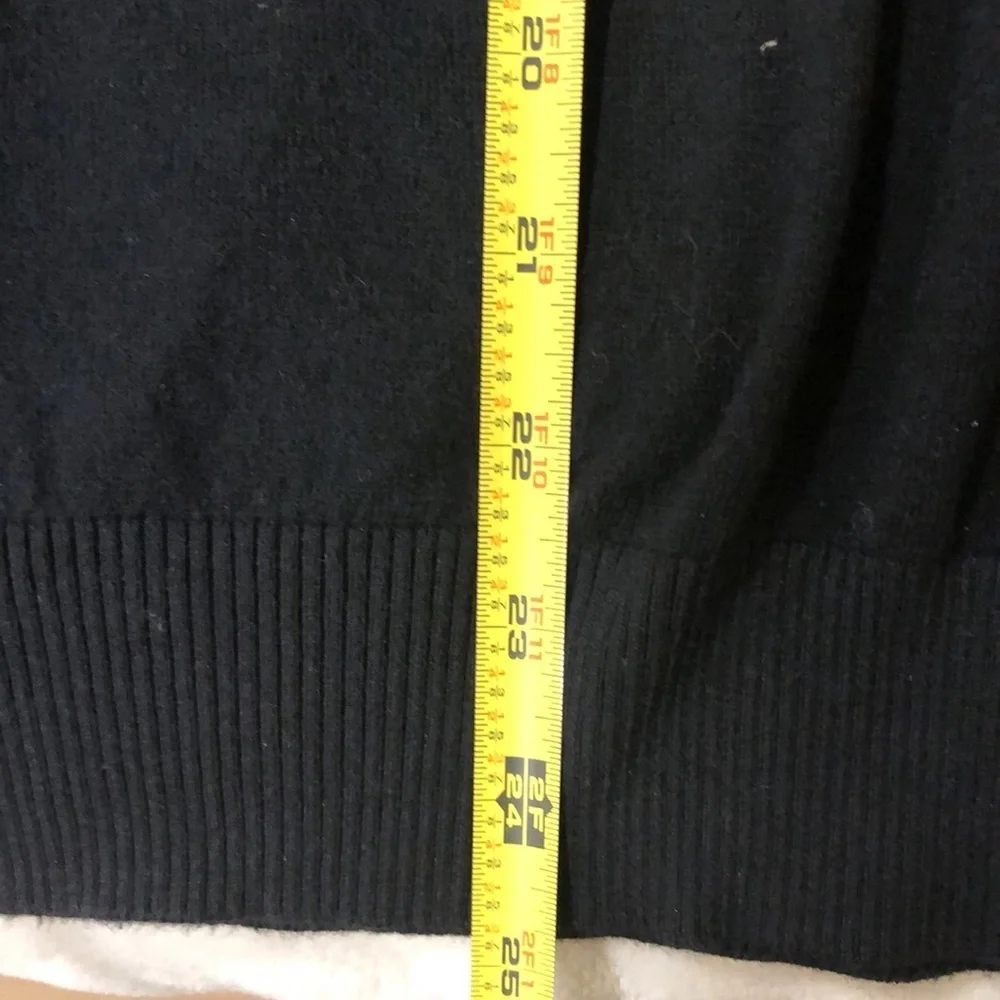 Lorenzoni Men's Extra Fine Cotton Black Crewneck Sweater Made in Italy Medium